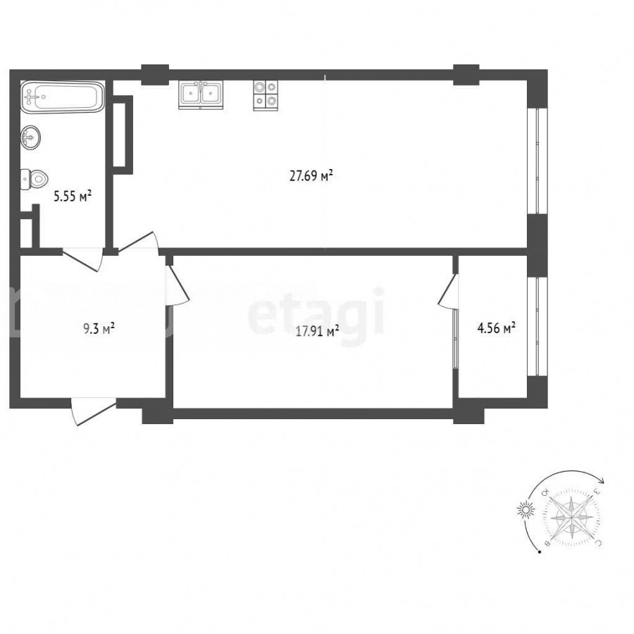 2-комн. кв., 64.77 м2 фото номер 6
